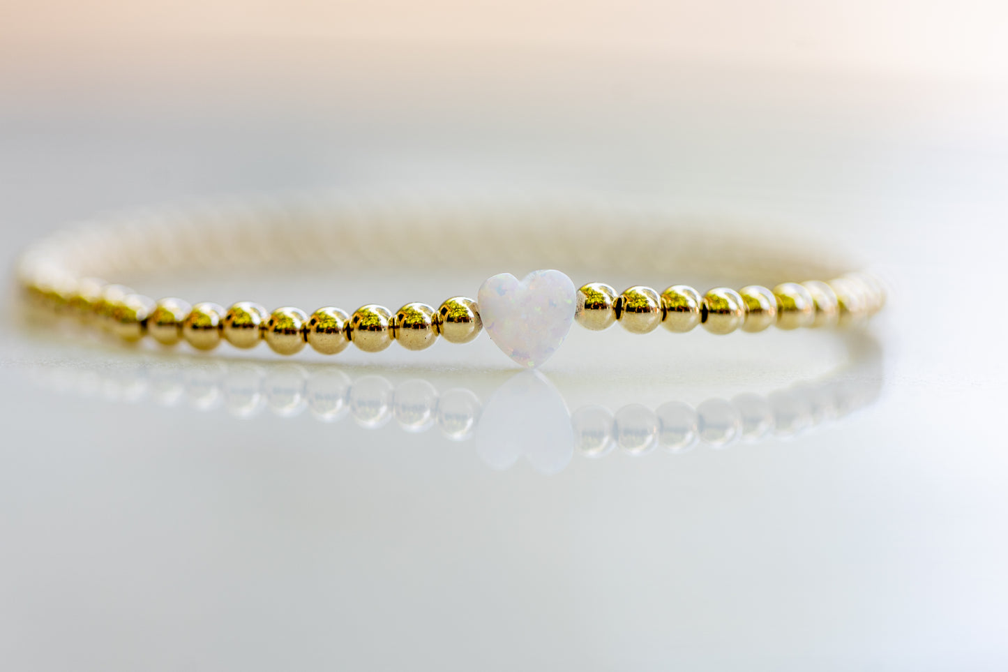 White Opal Heart