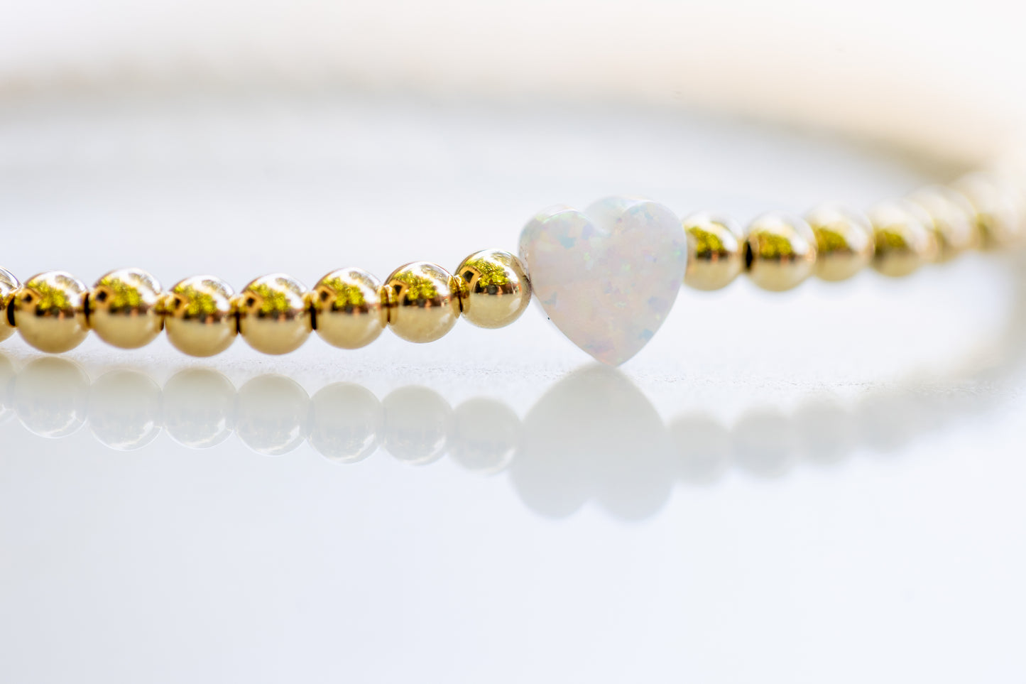 White Opal Heart