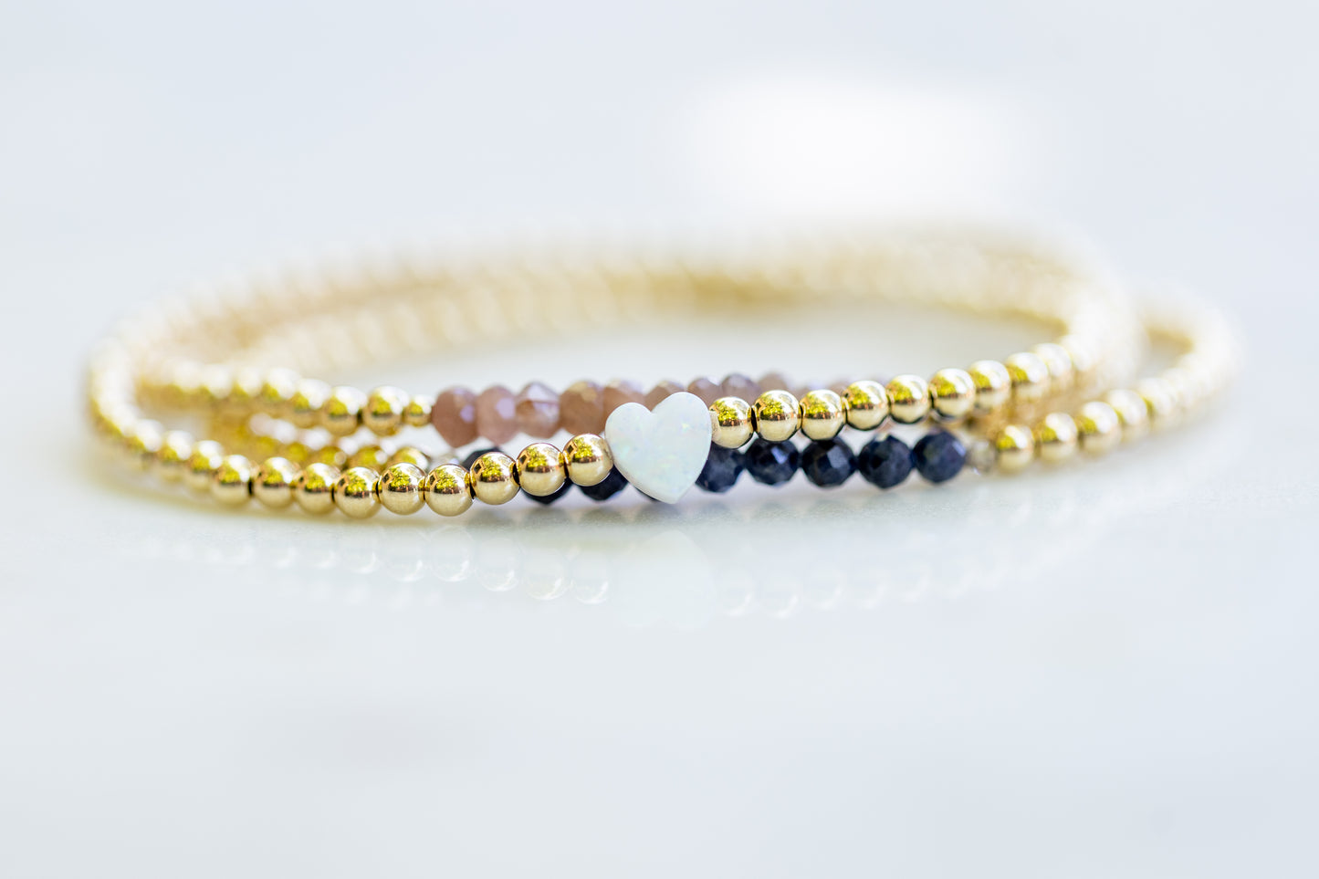 White Opal Heart