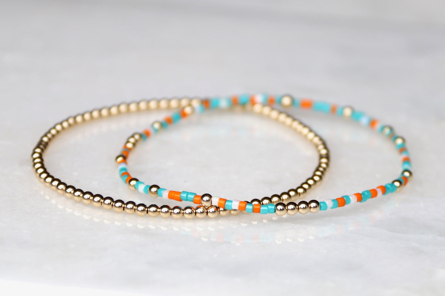 Teal, White & Orange