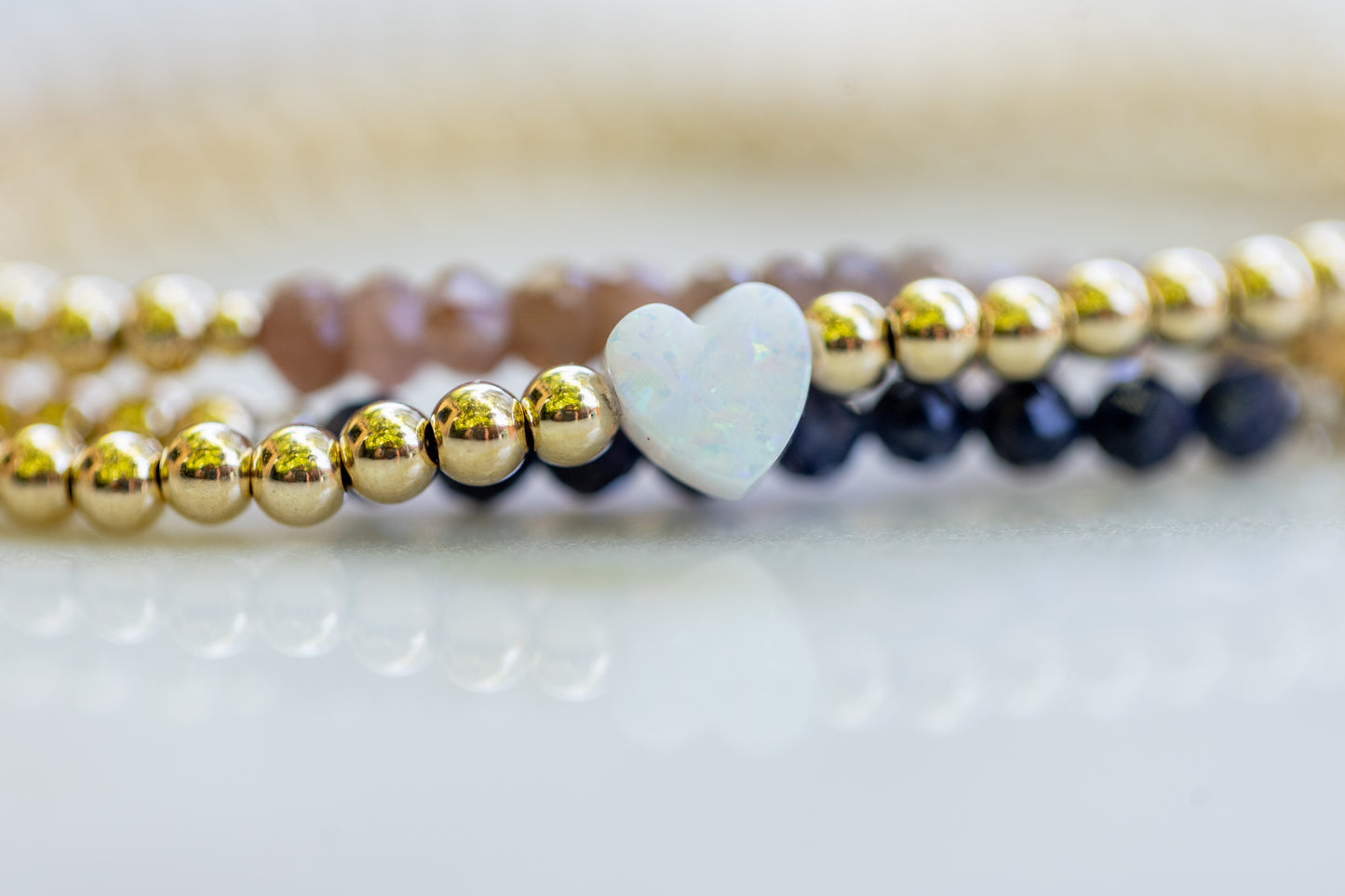White Opal Heart