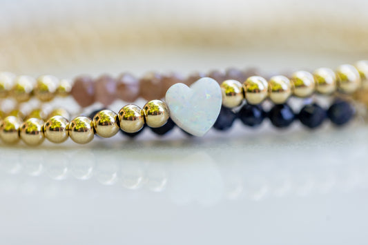 White Opal Heart