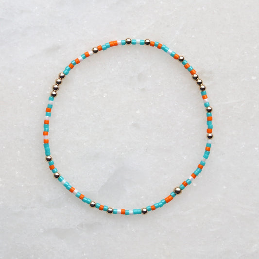 Teal, White & Orange